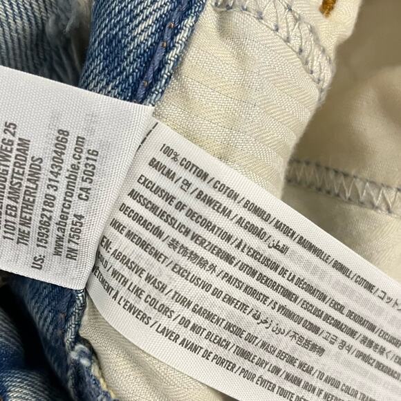 Abercrombie & Fitch Overall Skirt Light Wash Denim Mini Dress Women’s Size S - Picture 7 of 10